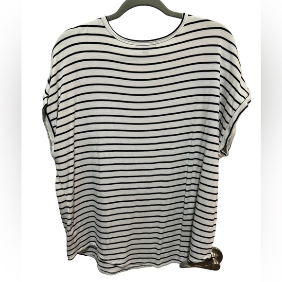 Buffalo David Britton - White / Black Stripe knit sleeveless sweater - Size L - Picture 2 of 4